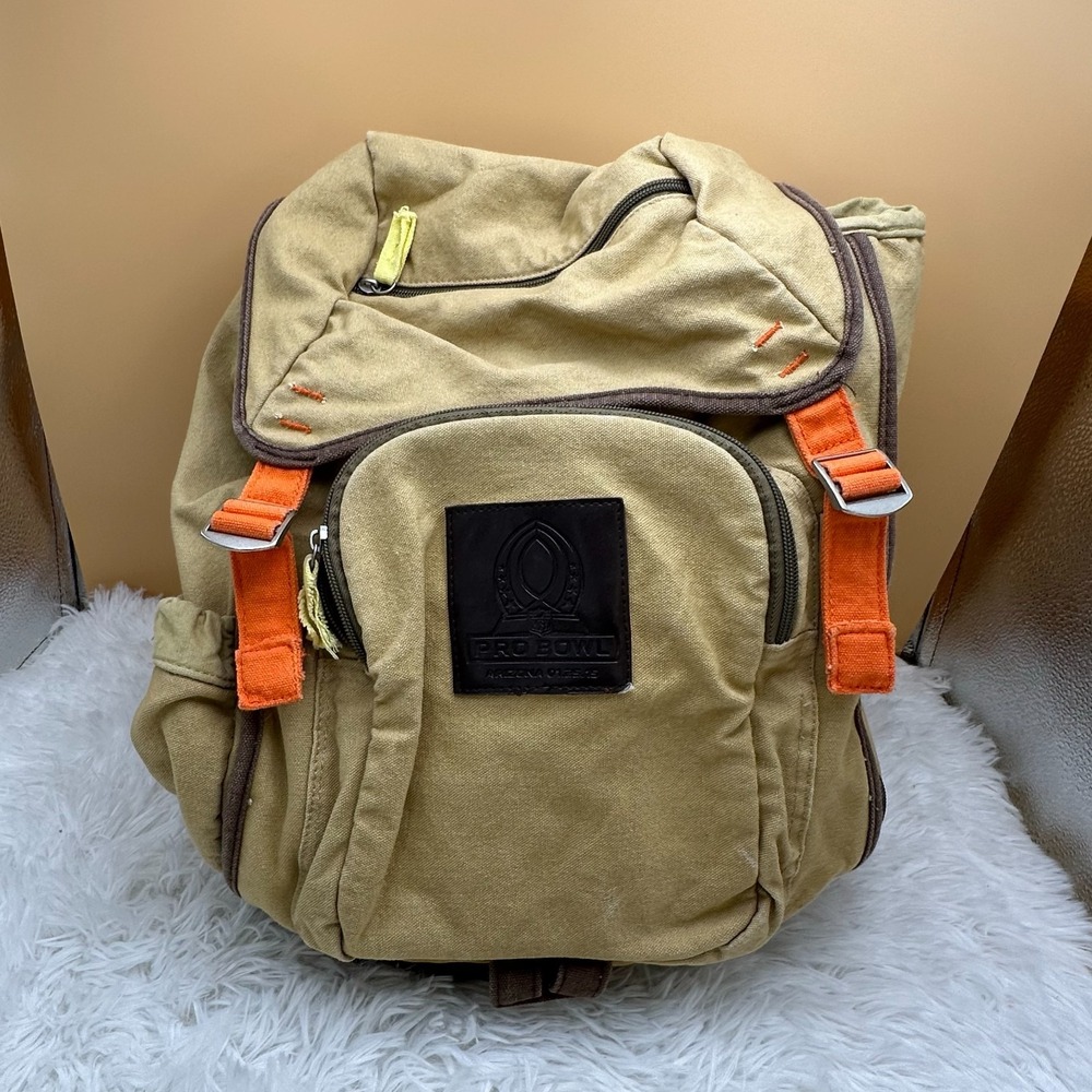 NFL 2015 Pro Bowl Arizona Backpack Tan Orange Football Souvenir Bag Vintage